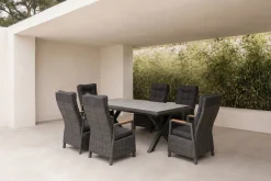 Best Serro Garten-Essgruppe, 6 Personen, ausziehbar, 200-260cm, Alu/Polyrattan, FSC®-zertifiziert Garten-Essgruppen