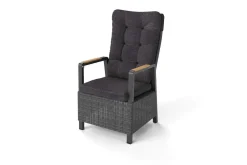 Sale Serro Garten-Essgruppe, schwarz/anthrazit/grau, Alu/Polyrattan/Steinimitat, 200/260 x 100 cm, 8 Diningsessel, FSC®-zertifiziert, ausziehbar Garten-Essgruppen
