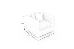 Sessel, desert-beige, Aluminium/Polyrattan/Polyester, Kissen inklusive, mit Kissenboxfunktion Aluminium-Gartenmöbel|Gartenstühle & Gartensessel