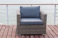 Clearance Sessel, grau, Polyrattan, 94 x 82 x 70 cm, wasserfeste Kissenbox Polyrattan-Gartenmöbel|Gartenlounge
