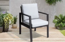 Sale Sessel, hellgrau, Alu/Polyester, pulverbeschichtet, langlebiges Material, montierte Anlieferung Aluminium-Gartenmöbel|Gartenstühle & Gartensessel