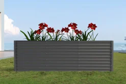 Best Set Hochbeet mit Erweiterungsmodul, anthrazit, Aluminium-Zink-Stahl, 180+80cm Hochbeet