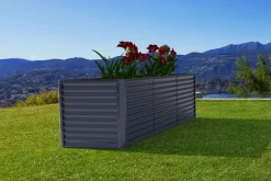 Best Set Hochbeet mit Erweiterungsmodul, anthrazit, Aluminium-Zink-Stahl, 180+80cm Hochbeet