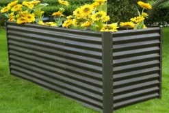 Best Set Hochbeet mit Erweiterungsmodul, anthrazit, Aluminium-Zink-Stahl, 180+80cm Hochbeet