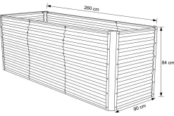 Best Set Hochbeet mit Erweiterungsmodul, anthrazit, Aluminium-Zink-Stahl, 180+80cm Hochbeet