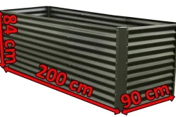 Outlet Set Hochbeet mit Erweiterungsmodul, anthrazit, Aluminium-Zink-Stahl, 120+80cm Hochbeet