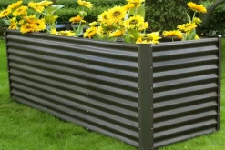 Outlet Set Hochbeet mit Erweiterungsmodul, anthrazit, Aluminium-Zink-Stahl, 120+80cm Hochbeet