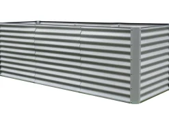 Best Set Hochbeet mit Erweiterungsmodul, silber, Aluminium-Zink-Stahl, 180+80cm Hochbeet