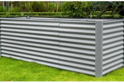 Sale Set Hochbeet mit Erweiterungsmodul, silber, Aluminium-Zink-Stahl, 120+80cm Hochbeet