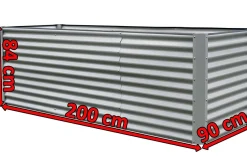 Sale Set Hochbeet mit Erweiterungsmodul, silber, Aluminium-Zink-Stahl, 120+80cm Hochbeet