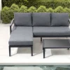 Best 3-Sitzer Sofa, anthrazit matt, Alu/Polyester, 167x75x66 cm, inklusive Hocker und Beistelltisch Gartenlounge|Aluminium-Gartenmöbel