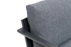 Best 3-Sitzer Sofa, anthrazit matt, Alu/Polyester, 167x75x66 cm, inklusive Hocker und Beistelltisch Gartenlounge|Aluminium-Gartenmöbel