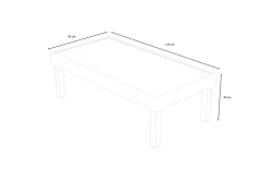 Best Skagen Couchtisch, Anthrazit, Teak/Aluminium, 125x65 cm, Pflegeleicht Gartentische|Teak-Gartenmöbel