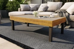 Best Skagen Couchtisch, Anthrazit, Teak/Aluminium, 125x65 cm, Pflegeleicht Gartentische|Teak-Gartenmöbel