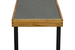 Best Skagen Couchtisch, Anthrazit, Teak/Aluminium, 125x65 cm, Pflegeleicht Gartentische|Teak-Gartenmöbel