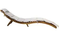 Discount Sonnenliege, Akazie/Polyester, 186 x 55 x 21 cm, inkl. Auflage, FSC®-zertifiziertes Produkt Gartenliegen
