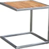 New Sonnenliegen-Set, schwarz, Edelstahl/Teak, 195,5x74x35cm, mit Armlehnen, inkl. Beistelltisch 45x45cm, FSC®-zertifiziertes Produkt Edelstahl-Gartenmöbel|Gartenliegen