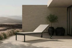 Discount Sonnenliege, Schwarz, Aluminium, pflegeleicht, korrosionsbeständig, mit Fußkappen, hohe Belastbarkeit, witterungsbeständig Gartenliegen