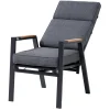 Sale Stapelsessel, anthrazit matt, Alu/Polyester, 71,5x59x106 cm, Teak Armlehnen, inkl. Polster Gartenstühle & Gartensessel
