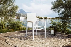 Outlet Stapelsessel, creme/weiß pulverbeschichtet, Alu/Textilene, langlebiges Material, stapelbar Aluminium-Gartenmöbel|Gartenstühle & Gartensessel