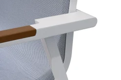 Outlet Stapelsessel, creme/weiß pulverbeschichtet, Alu/Textilene, langlebiges Material, stapelbar Aluminium-Gartenmöbel|Gartenstühle & Gartensessel