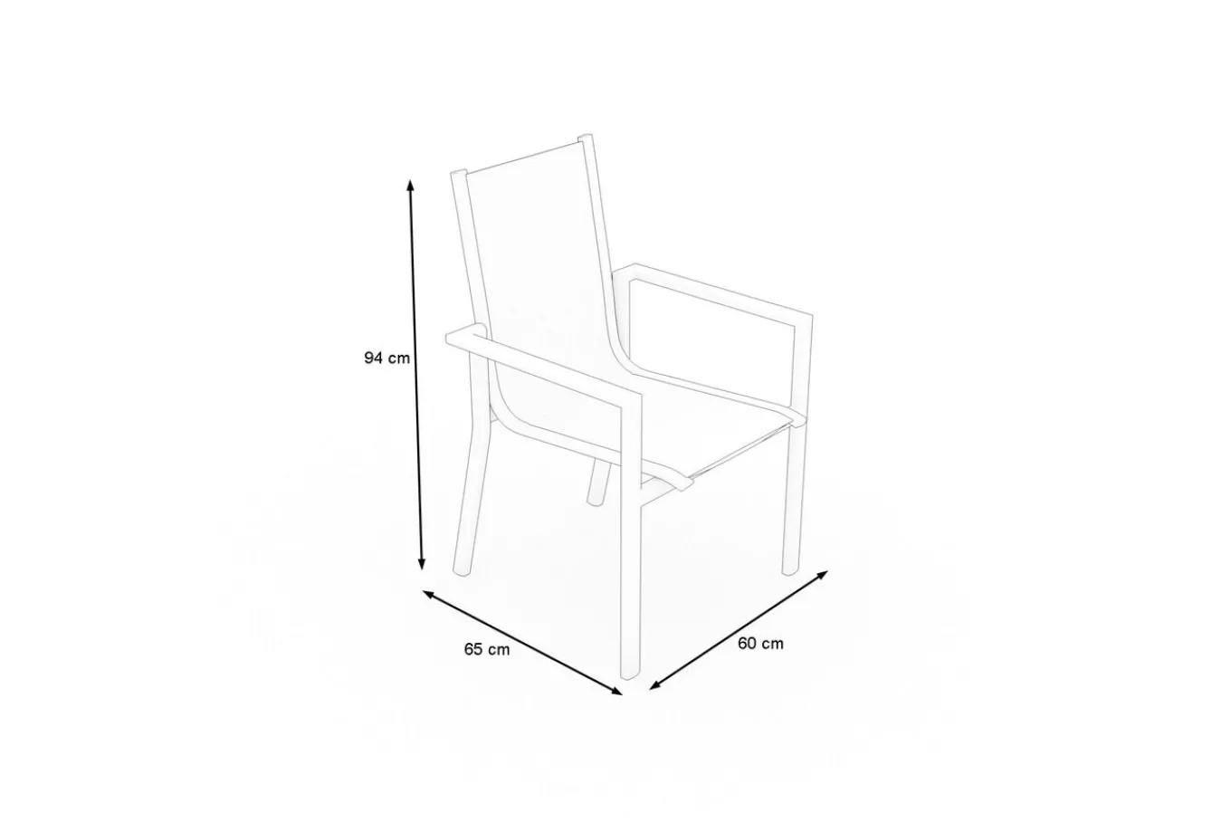Outlet Stapelsessel, creme/weiß, Alu/Textilene, stapelbar, pulverbeschichtet, robuste Konstruktion Aluminium-Gartenmöbel|Gartenstühle & Gartensessel