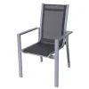 Discount Stapelsessel, silber/grau, Alu/Textilene, 65x60x94cm Gartenstühle & Gartensessel