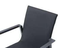 Online Stapelstuhl, schwarz, Alu/Textilene, pulverbeschichtet, pflegeleicht, witterungsbeständig Aluminium-Gartenmöbel|Gartenstühle & Gartensessel