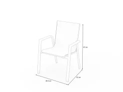 Online Stapelstuhl, schwarz, Alu/Textilene, pulverbeschichtet, pflegeleicht, witterungsbeständig Aluminium-Gartenmöbel|Gartenstühle & Gartensessel