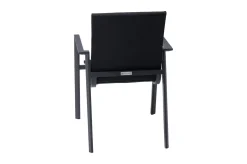 Online Stapelstuhl, schwarz, Alu/Textilene, pulverbeschichtet, pflegeleicht, witterungsbeständig Aluminium-Gartenmöbel|Gartenstühle & Gartensessel
