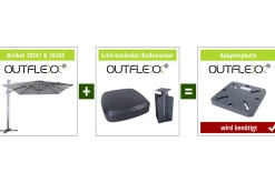 Online Sydney Ampelschirm, anthrazit, pulverbesch. Aluminium, 400 x 300 cm, inkl. Plattenständer Sonnenschirme