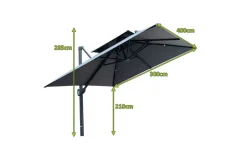 Hot Sydney Ampelschirm, anthrazit, Aluminium/Polyester, 400 x 300 cm Sonnenschirme