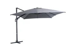 New Sydney Ampelschirm, grau, Aluminium, 400 x 300 cm, UV-beständig, wasserabweisend, mit Air-Vent System, langlebiges Material Sonnenschirme