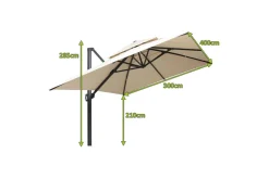 Best Sydney Ampelschirm, anthrazit/creme, Aluminium/Polyester, 400 x 300 cm Sonnenschirme
