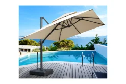 Best Sydney Ampelschirm, anthrazit/creme, Aluminium/Polyester, 400 x 300 cm Sonnenschirme