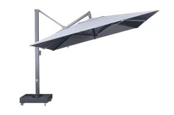 Sydney Ampelschirm, anthrazit matt/grau, Alu/Polyester,350 x 350 cm, mit Air-Vent System, inkl. Schirmständer Sonnenschirme