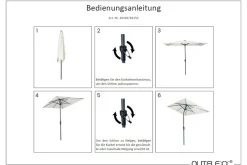 Sale Sydney Mittelstockschirm, anthrazit, pulverbesch. Aluminium/Polyester PA-beschichtet, 270 x 150 cm Sonnenschirme