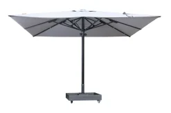 Clearance Sydney Sonnenschirm, grau, Aluminium, 400 x 400 cm, mit Air-Vent System, UV-Schutz, pulverbeschichtet, inkl. befüllbarem Schirmständer Sonnenschirme