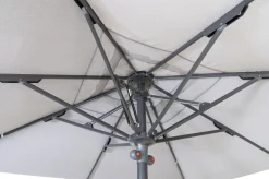Clearance Sydney Sonnenschirm, grau, Aluminium, 400 x 400 cm, mit Air-Vent System, UV-Schutz, pulverbeschichtet, inkl. befüllbarem Schirmständer Sonnenschirme