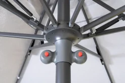 Clearance Sydney Sonnenschirm, grau, Aluminium, 400 x 400 cm, mit Air-Vent System, UV-Schutz, pulverbeschichtet, inkl. befüllbarem Schirmständer Sonnenschirme