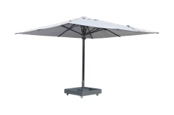 Clearance Sydney Sonnenschirm, grau, Aluminium, 400 x 400 cm, mit Air-Vent System, UV-Schutz, pulverbeschichtet, inkl. befüllbarem Schirmständer Sonnenschirme