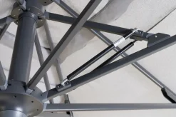 Clearance Sydney Sonnenschirm, grau, Aluminium, 400 x 400 cm, mit Air-Vent System, UV-Schutz, pulverbeschichtet, inkl. befüllbarem Schirmständer Sonnenschirme