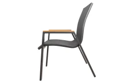 New Tallinn Garten-Essgruppe, 8 Personen, Tisch 200x90 cm, Alu/Holzimitat, anthrazit/natur Garten-Essgruppen|Aluminium-Gartenmöbel
