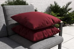 Best Tampere Dekokissen, rot, 100% Polyacryl, 45 x 45 cm, Premium 2er-Set Rückenkissen & Zierkissen