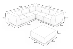 Discount Tasty Gartenlounge für 6 Personen, dunkelgrau, Alu/Polyester, robust Gartenlounge|Aluminium-Gartenmöbel