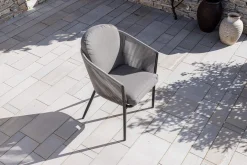 Clearance Tavio Dining Sessel, dunkelgrau/anthrazit, Alu/Rope-Geflecht, 58 x 61 x 80 cm, inkl. Sitzkissen Gartenstühle & Gartensessel|Rope-Gartenmöbel