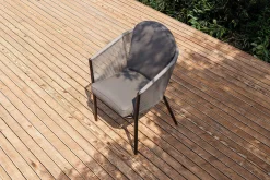 Clearance Tavio Dining Sessel, dunkelgrau/anthrazit, Alu/Rope-Geflecht, 58 x 61 x 80 cm, inkl. Sitzkissen Gartenstühle & Gartensessel|Rope-Gartenmöbel