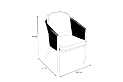 Clearance Tavio Dining Sessel, dunkelgrau/anthrazit, Alu/Rope-Geflecht, 58 x 61 x 80 cm, inkl. Sitzkissen Gartenstühle & Gartensessel|Rope-Gartenmöbel