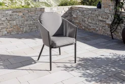 Clearance Tavio Dining Sessel, dunkelgrau/anthrazit, Alu/Rope-Geflecht, 58 x 61 x 80 cm, inkl. Sitzkissen Gartenstühle & Gartensessel|Rope-Gartenmöbel