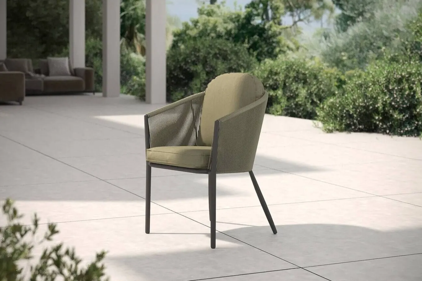 Sale Tavio Dining Sessel, grün/anthrazit, Alu/Rope-Geflecht, 58 x 61 x 80 cm, inkl. Kissen Gartenstühle & Gartensessel|Rope-Gartenmöbel